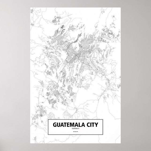 Poster Guatemala (en noir sur blanc) (Devant)