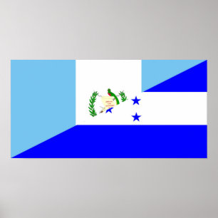 Poster guatemala honduras half flag symbol