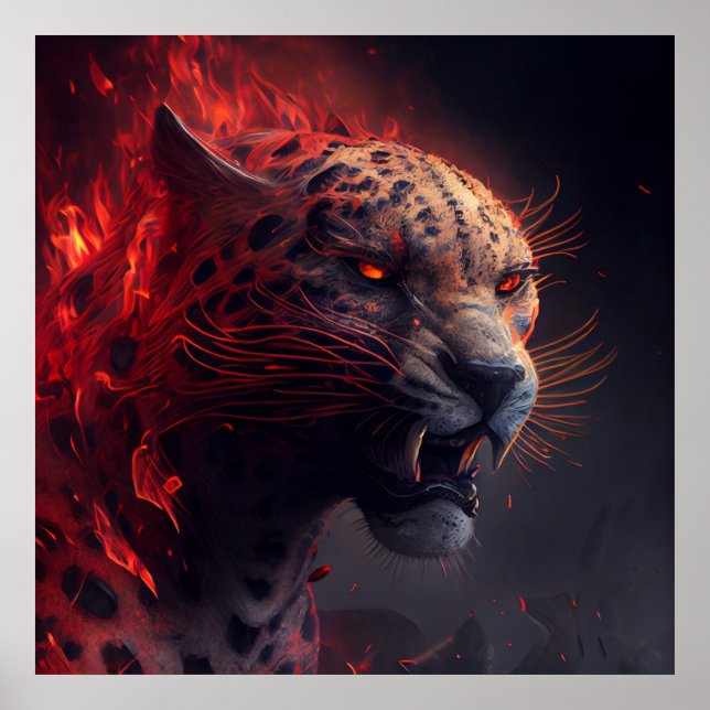 Poster Guépard rouge (Devant)