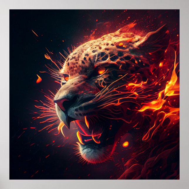 Poster Guépard rouge (Devant)