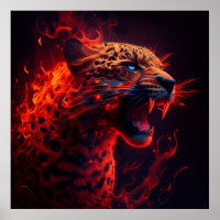 Poster Guépard rouge