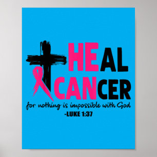 Poster Guérir Cancer Croire Dieu Chrétien Cancer du Sein