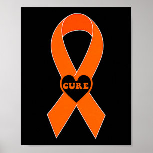 Poster Guérir le Ruban Orange Sensibilisation à la Scléro