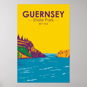 Poster Guernesey State Park Wyoming Vintage