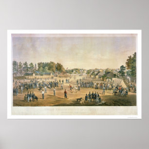 Poster Guerre civile de baseball des prisonniers 1863