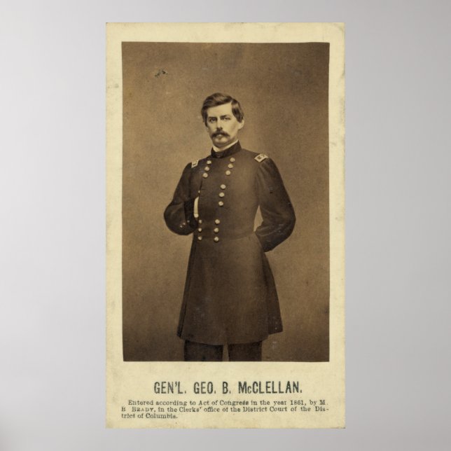 Poster Guerre civile Général George B McClellan Print (Devant)