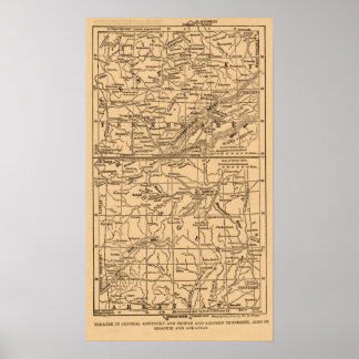 Poster Guerre civile Kentucky et Moyen-Orient Tennessee