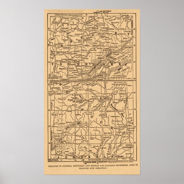 Poster Guerre civile Kentucky et Moyen-Orient Tennessee (Devant)