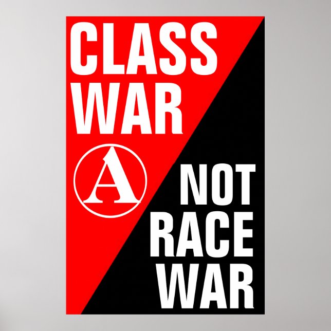 Poster guerre de classe pas guerre de race (Devant)
