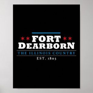 Poster Guerre de Fort Illinois 1812 Lac Michigan Potawato