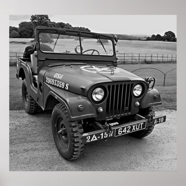 POSTER GUERRE MONDIALE 2 JEEP (Devant)