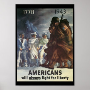 Poster Guerre mondiale de combat d'Américains 2
