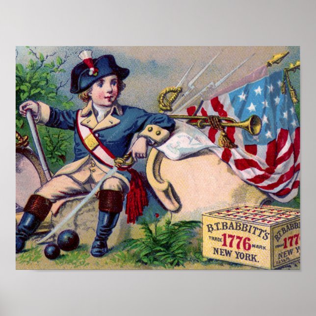 Poster Guerre révolutionnaire drapeau de garçon patriotiq (Devant)