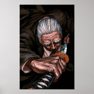 Poster Guerrier Âgé Avec Épée