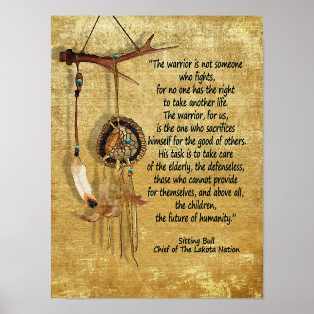 Poster Guerrier citation Dream-Catcher motivation (Devant)