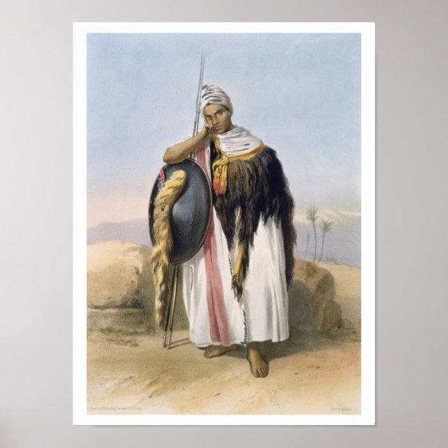 Poster Guerrier d'Amhara, Ethiopie, illustration de ' (Devant)