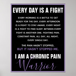 Poster Guerrier de la douleur chronique (entièrement pers