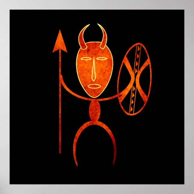 Poster guerrier de la tribu africaine (Devant)