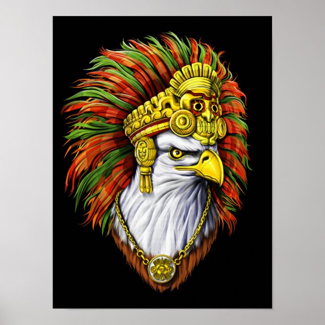 Poster Guerrier de l'Aigle Aztèque (Devant)