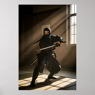 Poster Guerrier de l'ombre Ninja Japonais