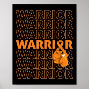 Poster Guerrier de sensibilisation à la leucémie Orange R