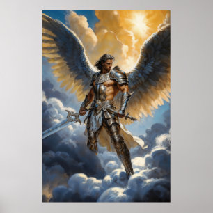 Poster Guerrier d'or de l'Archange Michel du Ciel