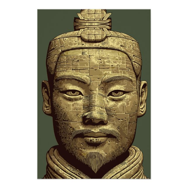 Poster Guerrier en terre cuite - Art de l'or antique (Devant)