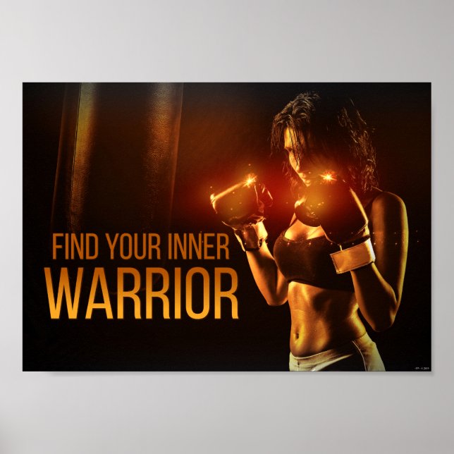 Poster Guerrier Gym Boxe Entraînement Femme Corps de chas (Devant)