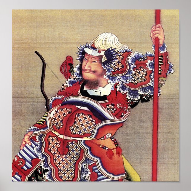 Poster Guerrier, Hokusai Art Japonais (Devant)