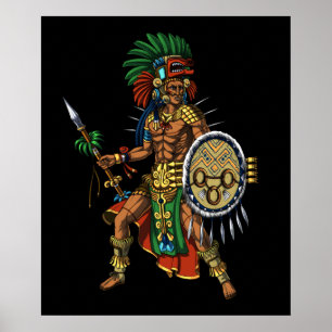 Poster Guerrier maya aztèque