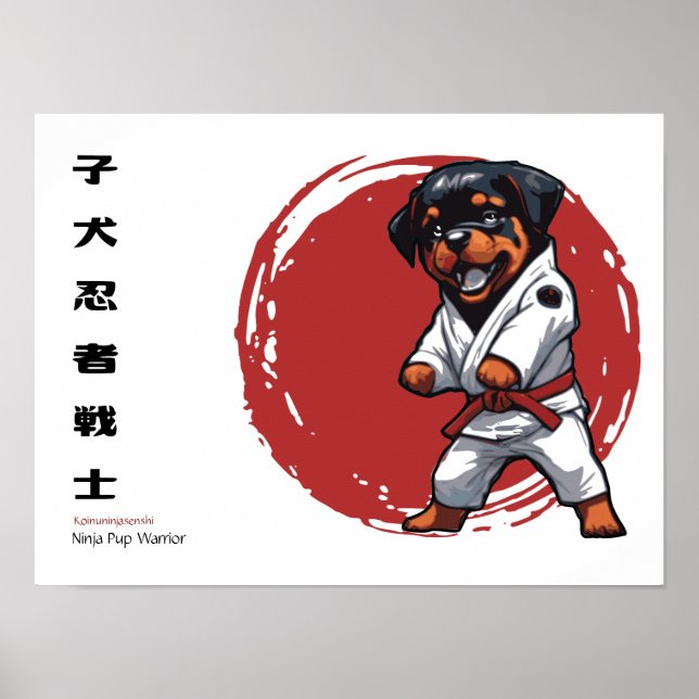 Poster Guerrier Ninja Chiot (Devant)