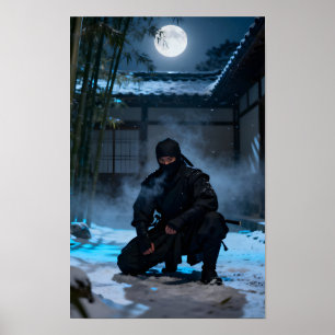 Poster Guerrier Ninja Japonais