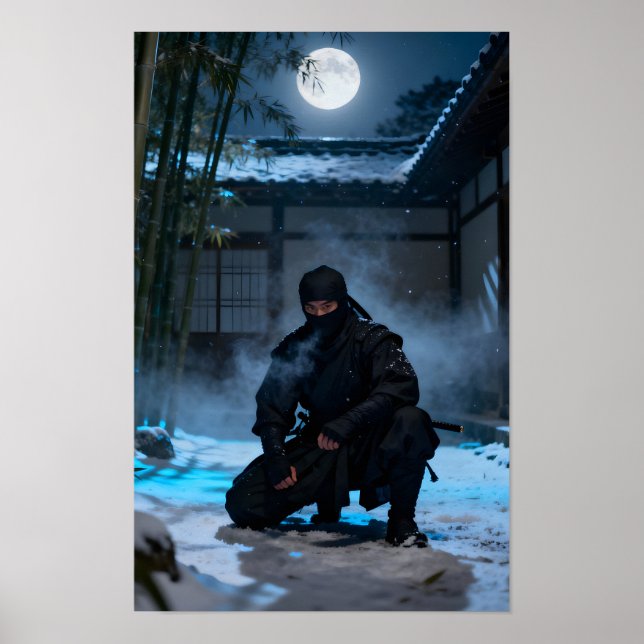 Poster Guerrier Ninja Japonais (Devant)
