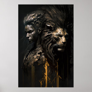 Poster Guerrier Portrait Imaginaire Peinture Esprit Sauva