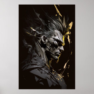 Poster Guerrier Portrait Imaginaire Peinture Wild Spirit 