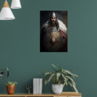 Guerrier Viking IA tenant un bouclier