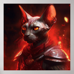 Poster Guerrière Chat Sphinx D'une Autre Galaxie