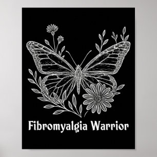 Poster Guerrière de la fibromyalgie Papillon de sensibili