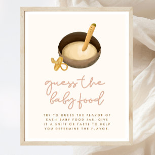 Poster Guess Baby Food Boho Baby shower Jeu