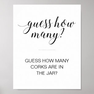 Poster Guess How Many Corks Bridal Shower Game