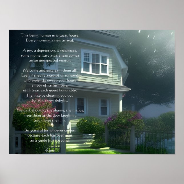 Poster Guest House Rumi Poem (Devant)