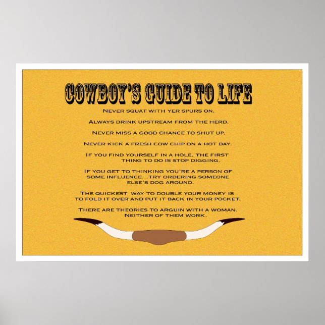 Poster Guide de la vie de Cowboy (Devant)