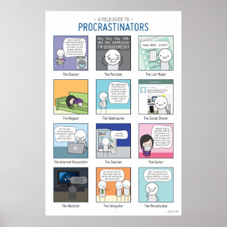 Poster Guide de terrain de l'affiche des procrastinateurs