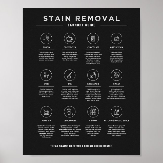 Poster Guide d'instruction d'enlèvement des taches de la  (Devant)