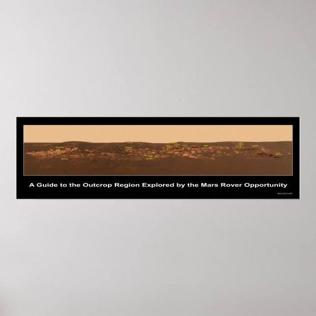 Poster Guide sur l'affleurement rocheux près de Mars Rove (Devant)