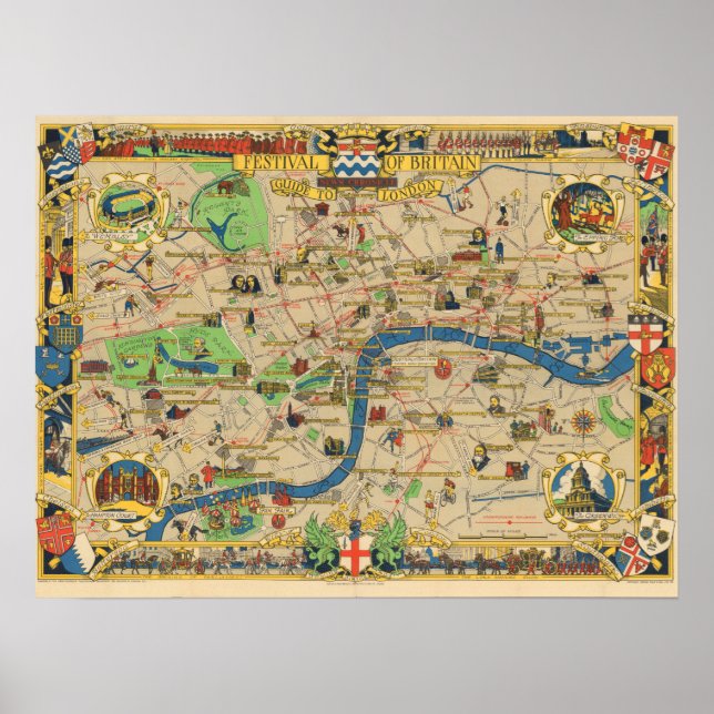 Poster Guide vintage De Londres (Devant)