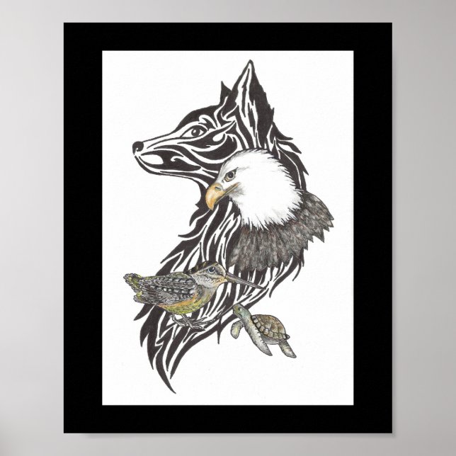 Poster Guides d'animaux sauvages Imprimer Premium (brilla (Devant)