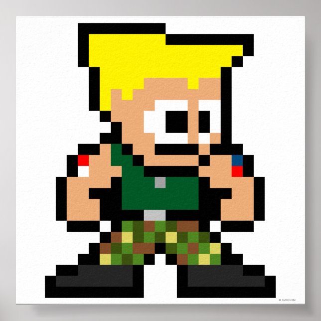 Poster Guile 8 bits (Devant)