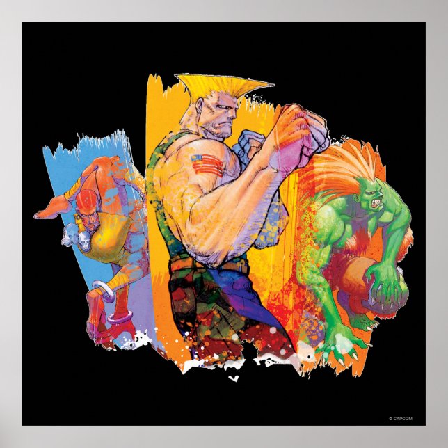 Poster Guile, Blanka et Dhalsim (Devant)