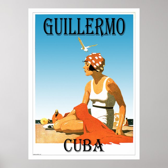 Poster Guillermo Cuba Vintage années 1920 (Devant)